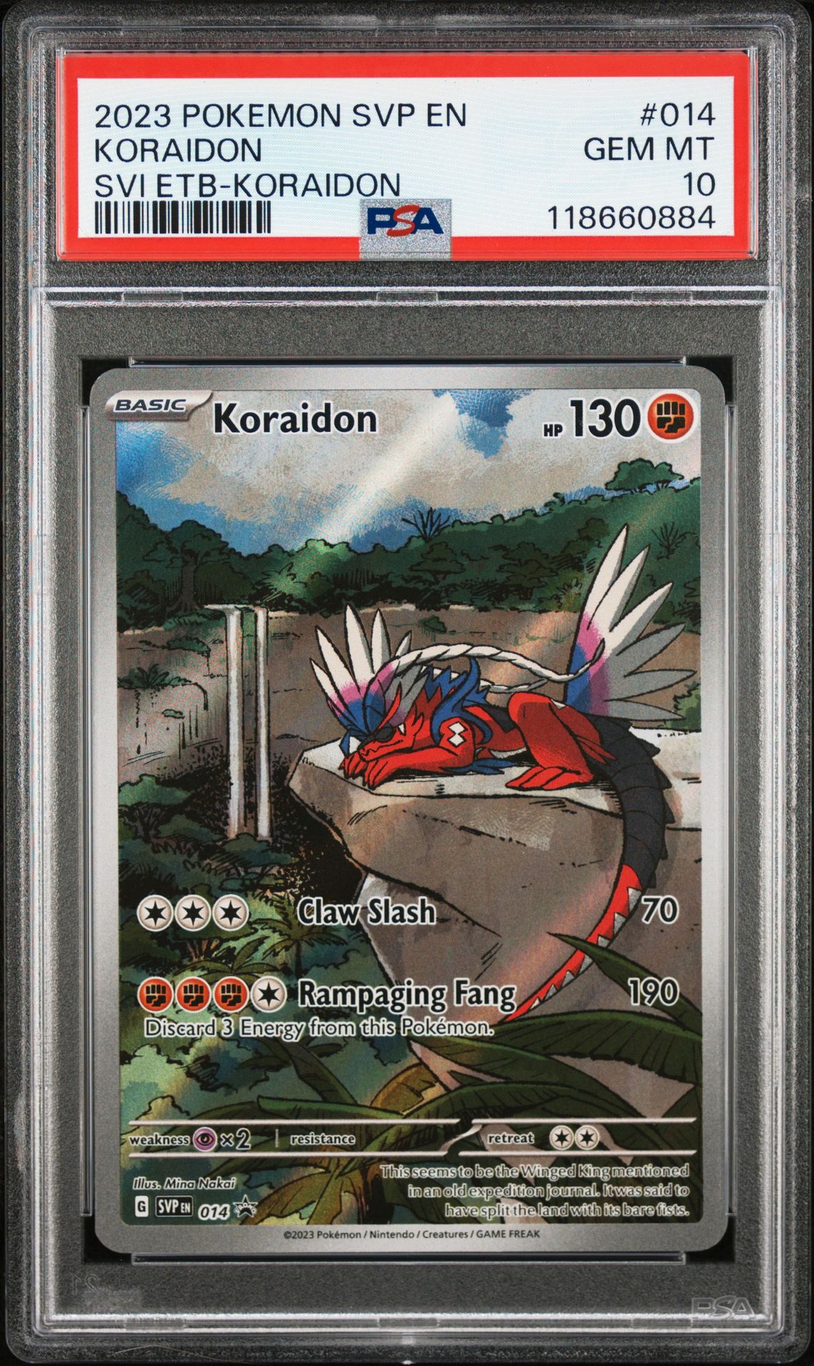 2023 Pokemon Svp En-Sv Black Star Promo Koraidon #014 (Svi Etb-Koraidon) Gem Mt 10 front