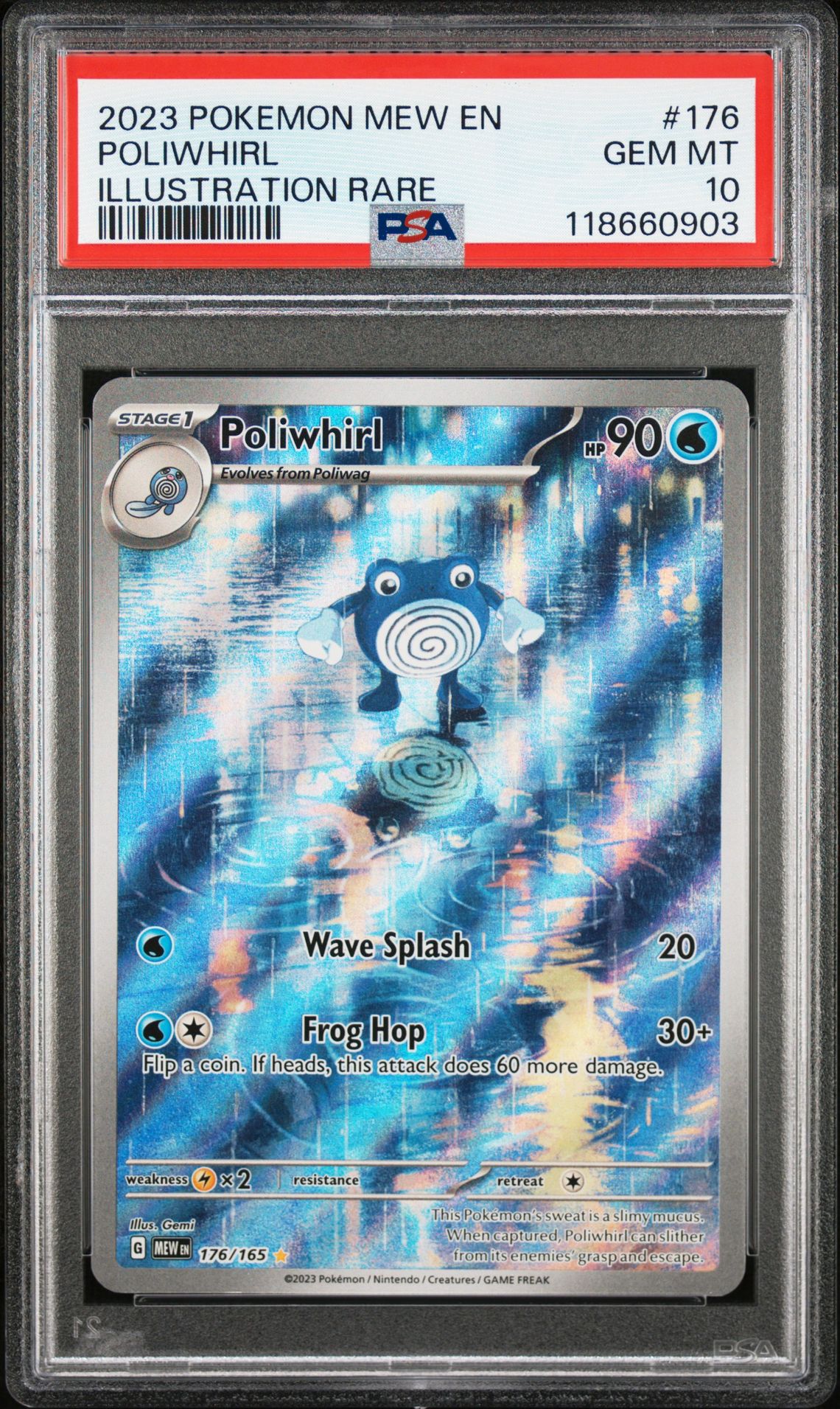 2023 Pokemon Mew En-151 Poliwhirl #176 (Illustration Rare) Gem Mt 10 front