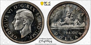 1947 S$1 Maple Leaf MS63