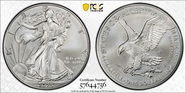 2025-W $1 Burnished Silver Eagle First Strike SP70