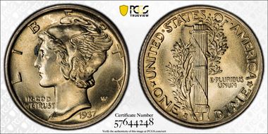1937-S 10C DDO, FS-101 MS67FB