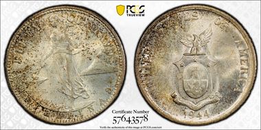 1944-S 50C KM-183  Ag MS66