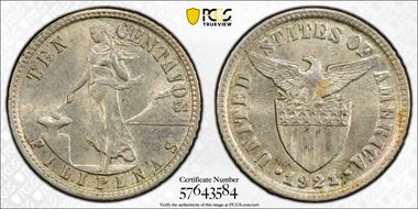 1921 10C AU58