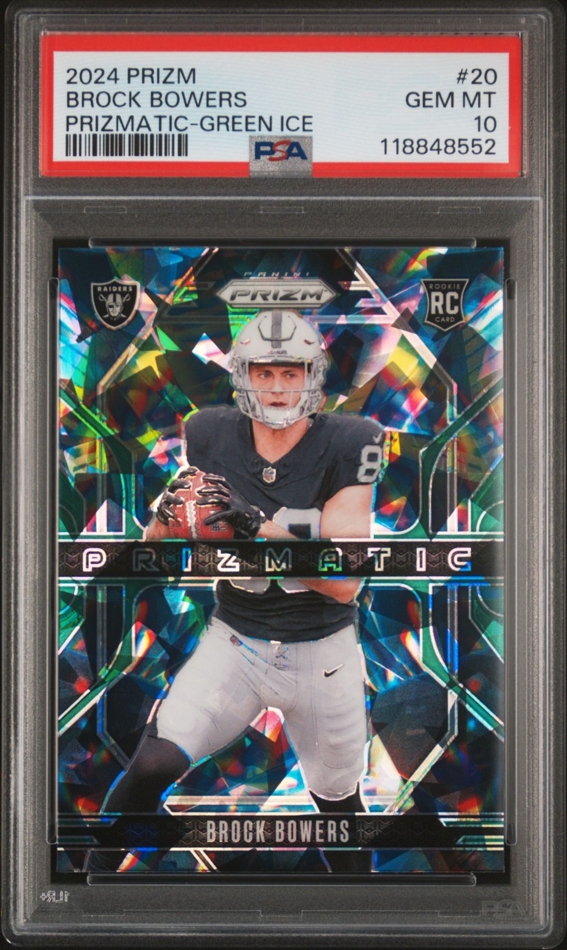 2024 Panini PANINI PRIZM PRIZMATIC GREEN ICE #20 Brock Bowers front