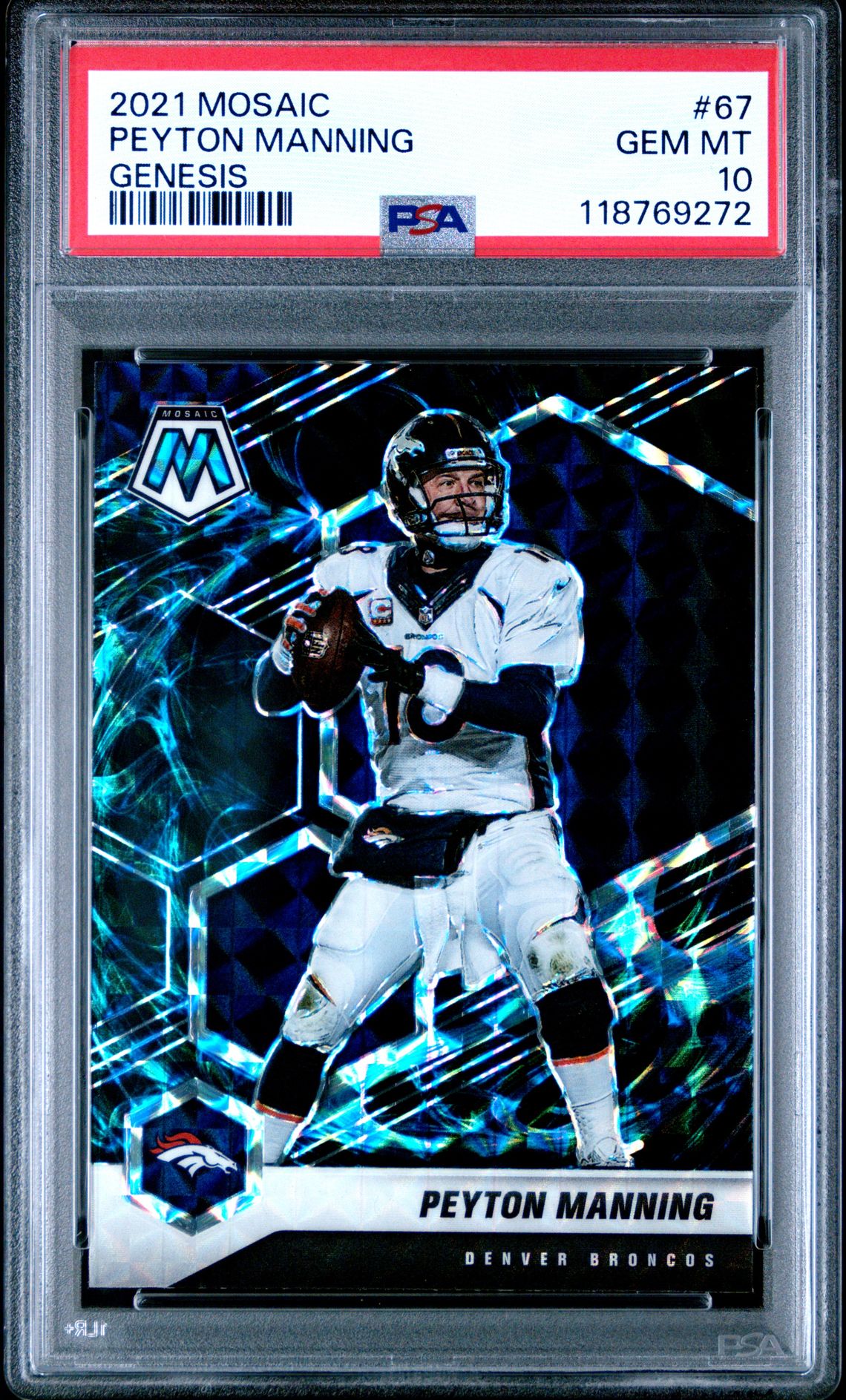 2021 Panini Mosaic Peyton Manning #67 (Genesis) Gem Mt 10 front
