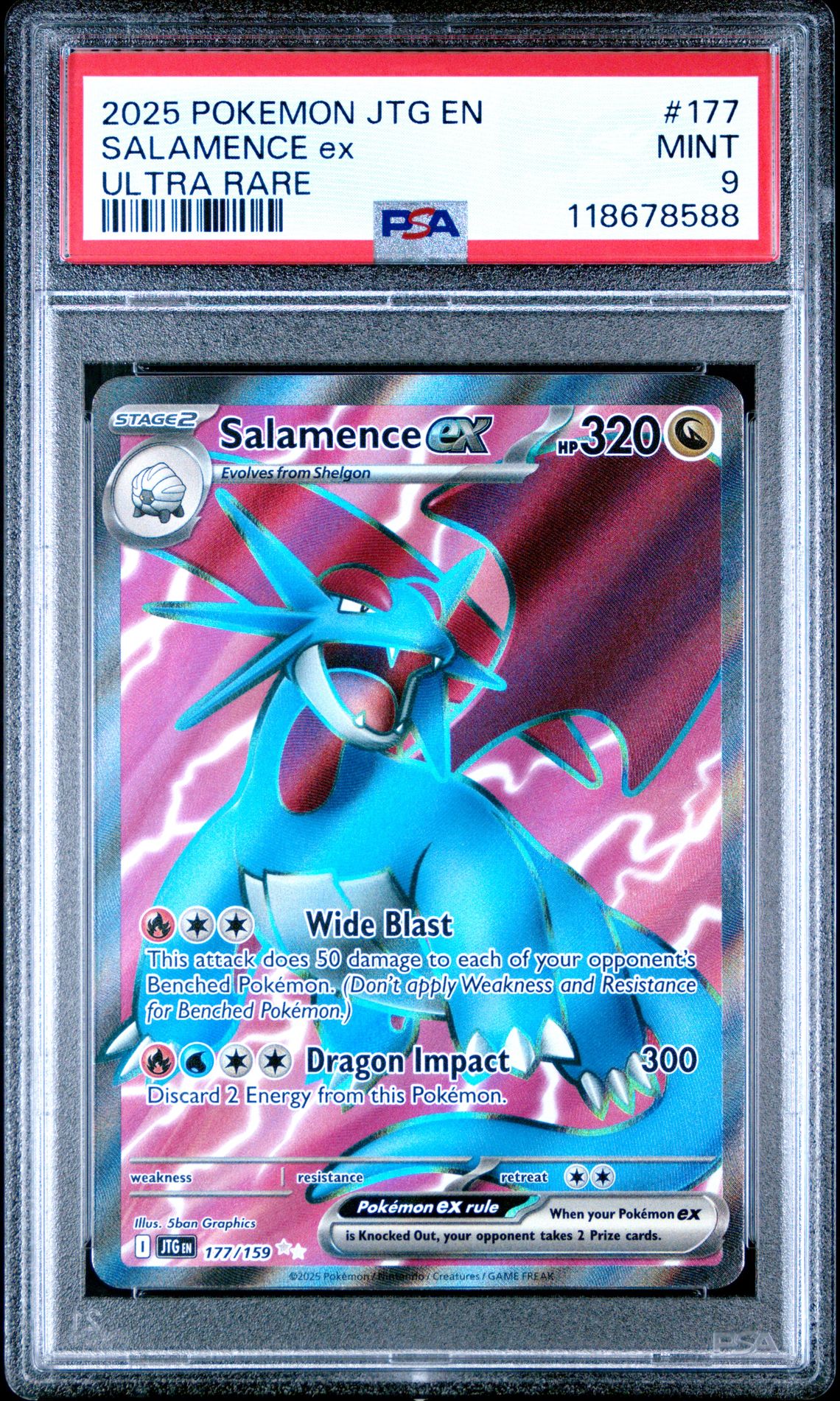 2025 Pokemon Jtg En-Journey Together Salamence Ex #177 (Ultra Rare) Mint 9 front