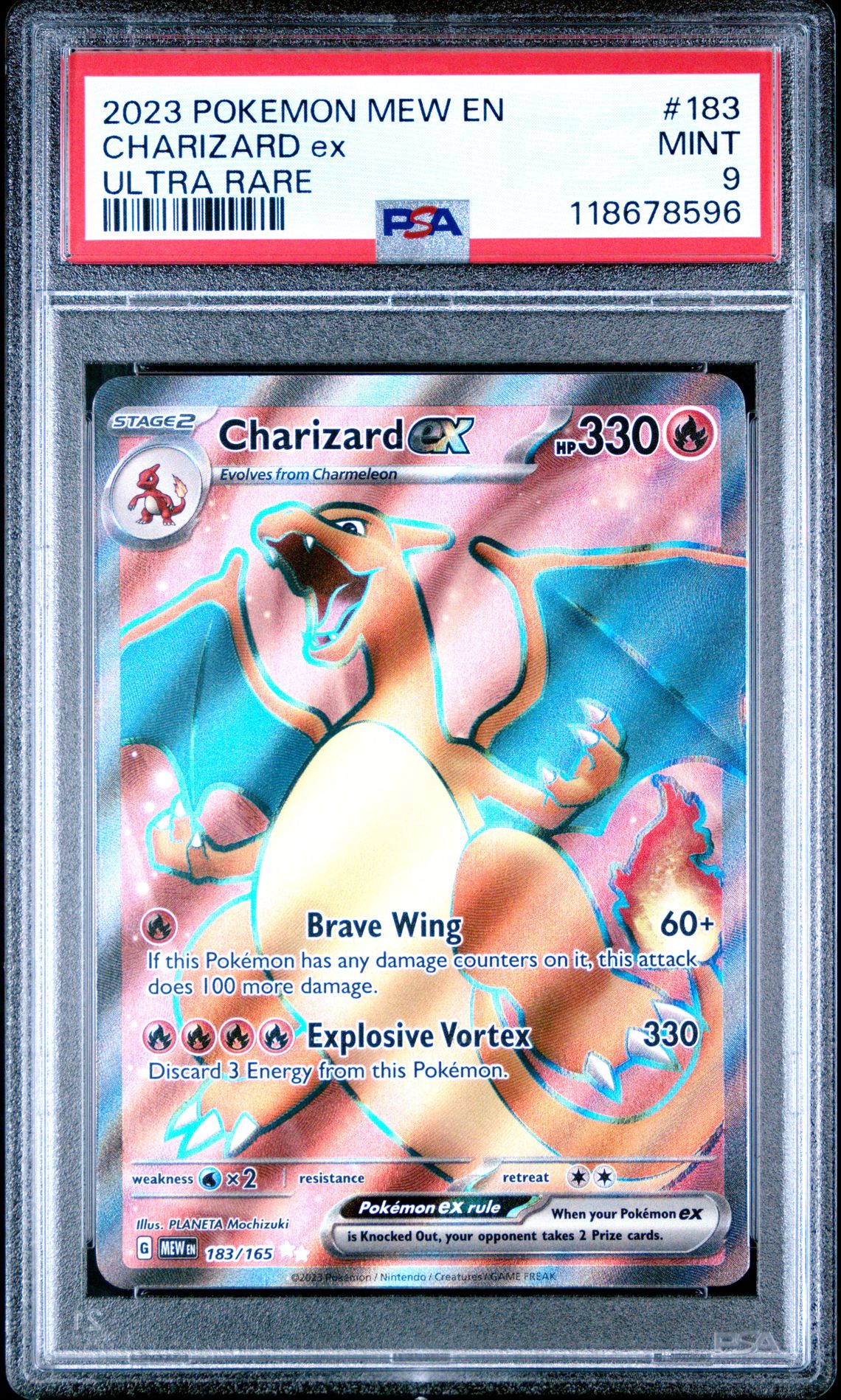 2023 Pokemon Mew En-151 Charizard Ex #183 (Ultra Rare) Mint 9 front