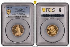 1887-M Sov S-3867A DISH M7 1st Obv Angled J MS62PL