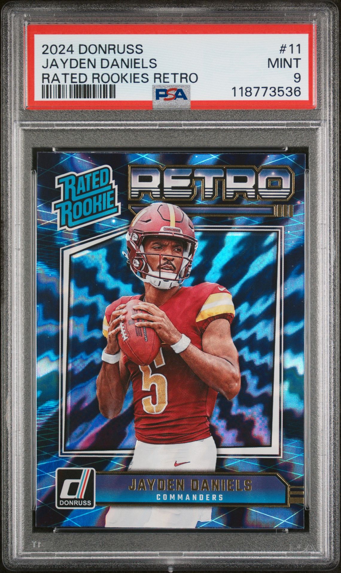 2024 Panini Donruss Rated Rookies Retro Jayden Daniels #11 Mint 9 front