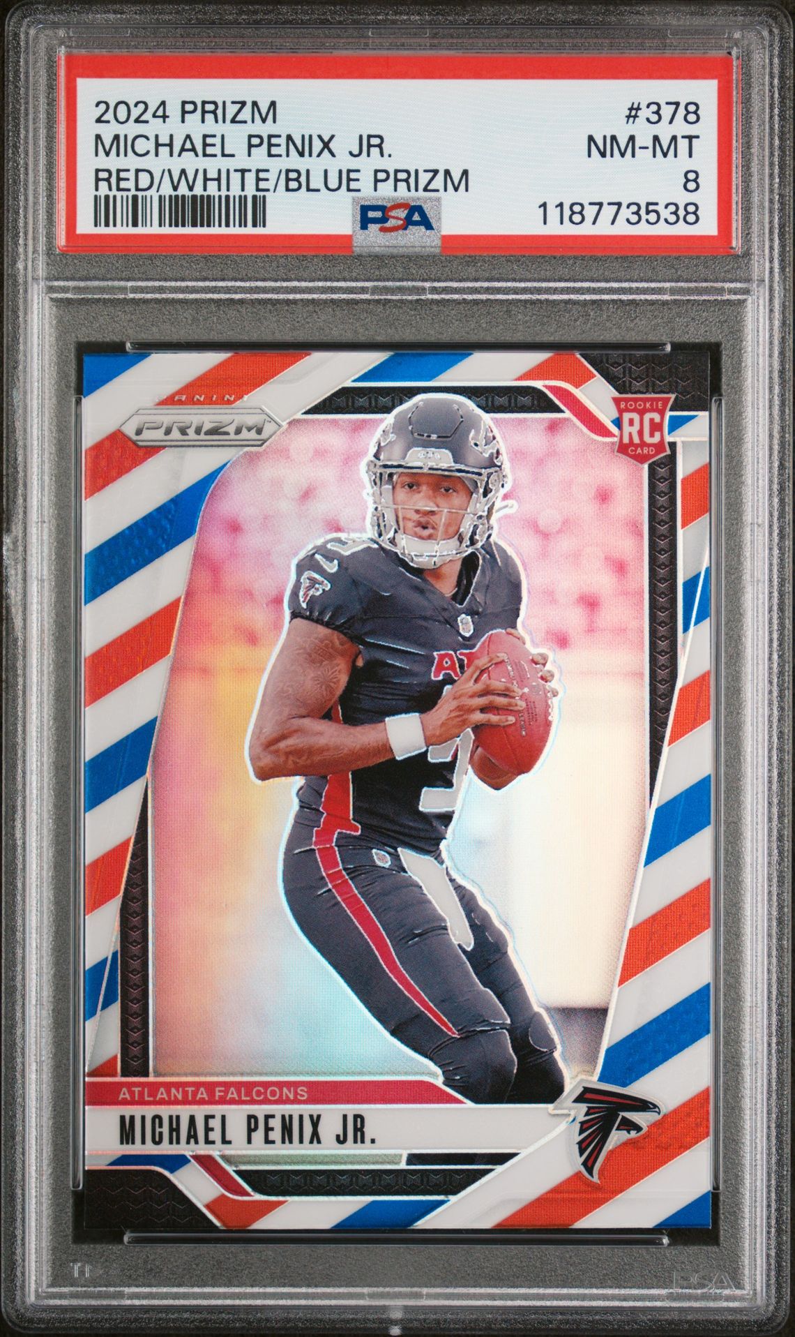 2024 Panini Prizm Michael Penix Jr. #378 (Red/White/Blue Prizm) Nm-Mt 8 front