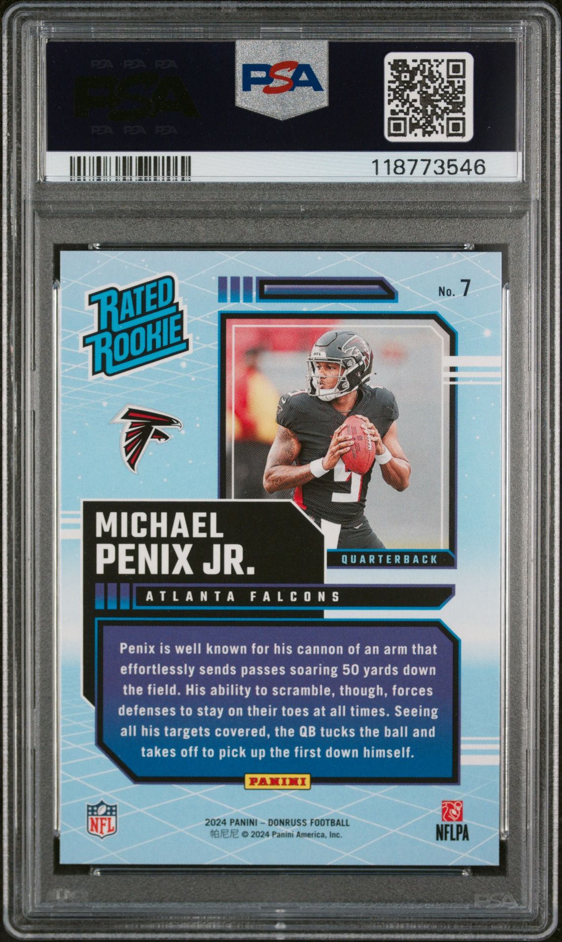 2024 Panini Donruss Rated Rookies Retro Michael Penix Jr. #7 Mint 9 back