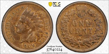 1909-S 1C Indian XF45BN