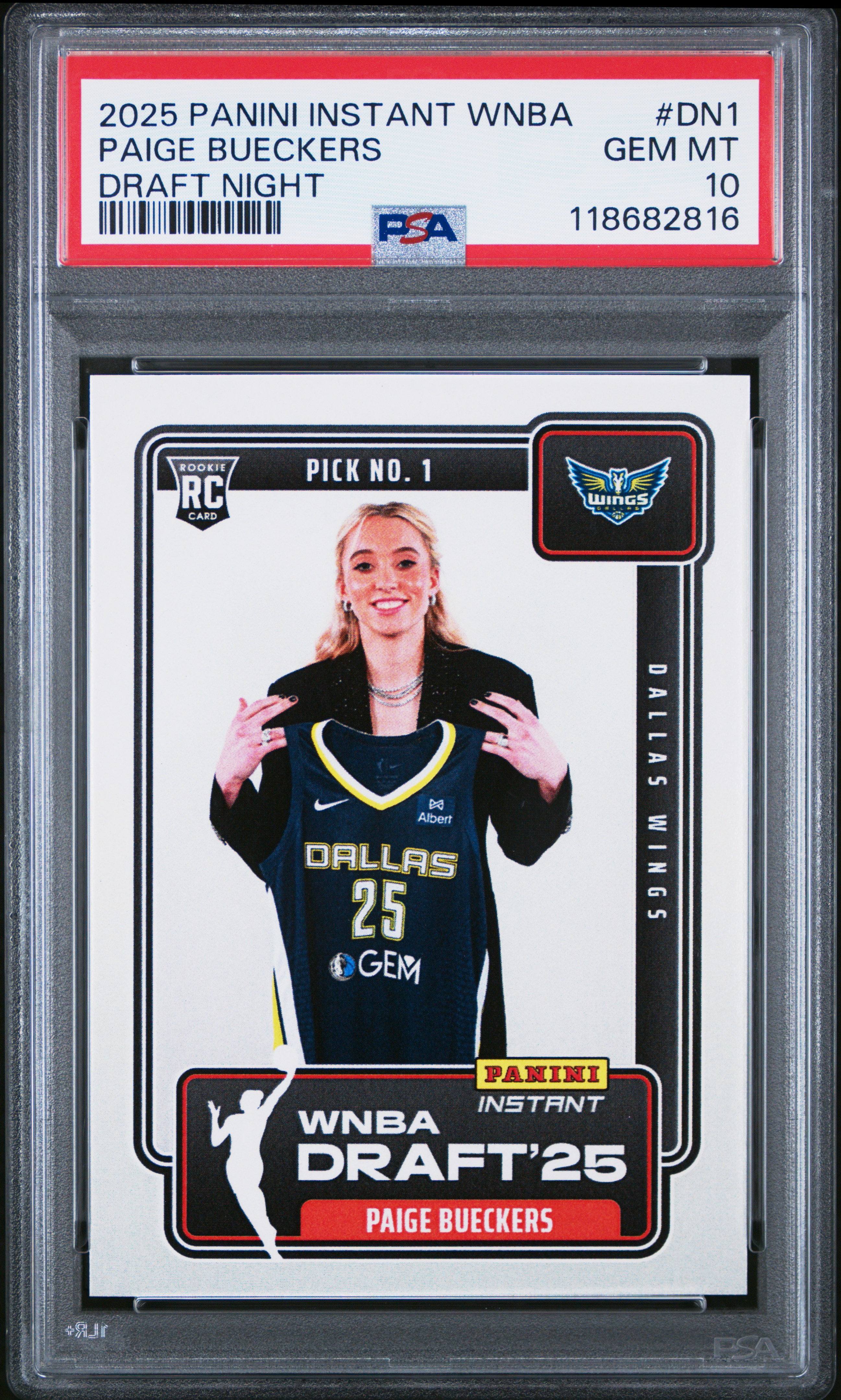 2025 #DN1 Paige Bueckers PSA 10 Panini Instant WNBA Draft Night