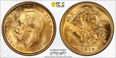 1916-S 1/2 Sov S-4009 MS66+