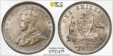 1935(m) Shil KM-26  Ag MS65+ 