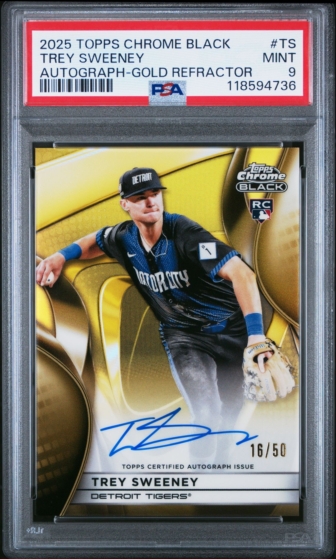 2025 Topps Chrome Topps Chrome Black Autographs #TS Trey Sweeney front