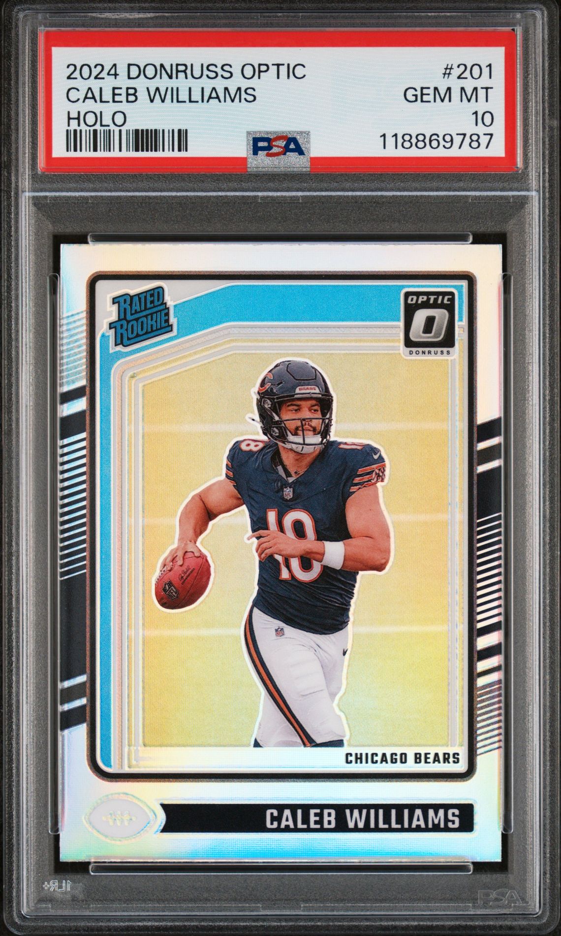 2024 Panini Donruss Optic Caleb Williams #201 (Holo) Gem Mt 10 front