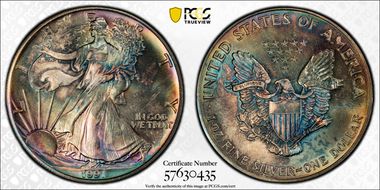 1991 $1 Silver Eagle MS66