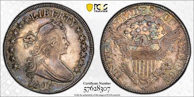 1807 50C Draped Bust AU53