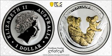 2011-P $1 Koala - Selective Gilt SP70