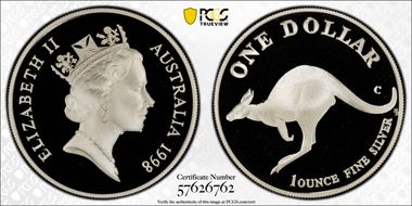 1998-C $1 Kangaroo Ag PR69DCAM