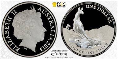 2013 $1 Kangaroo Ag PR69DCAM