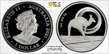 2021 $1 Kangaroo Ag PR70DCAM