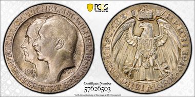 1910-A 3 Mk Berlin University J-107 MS62