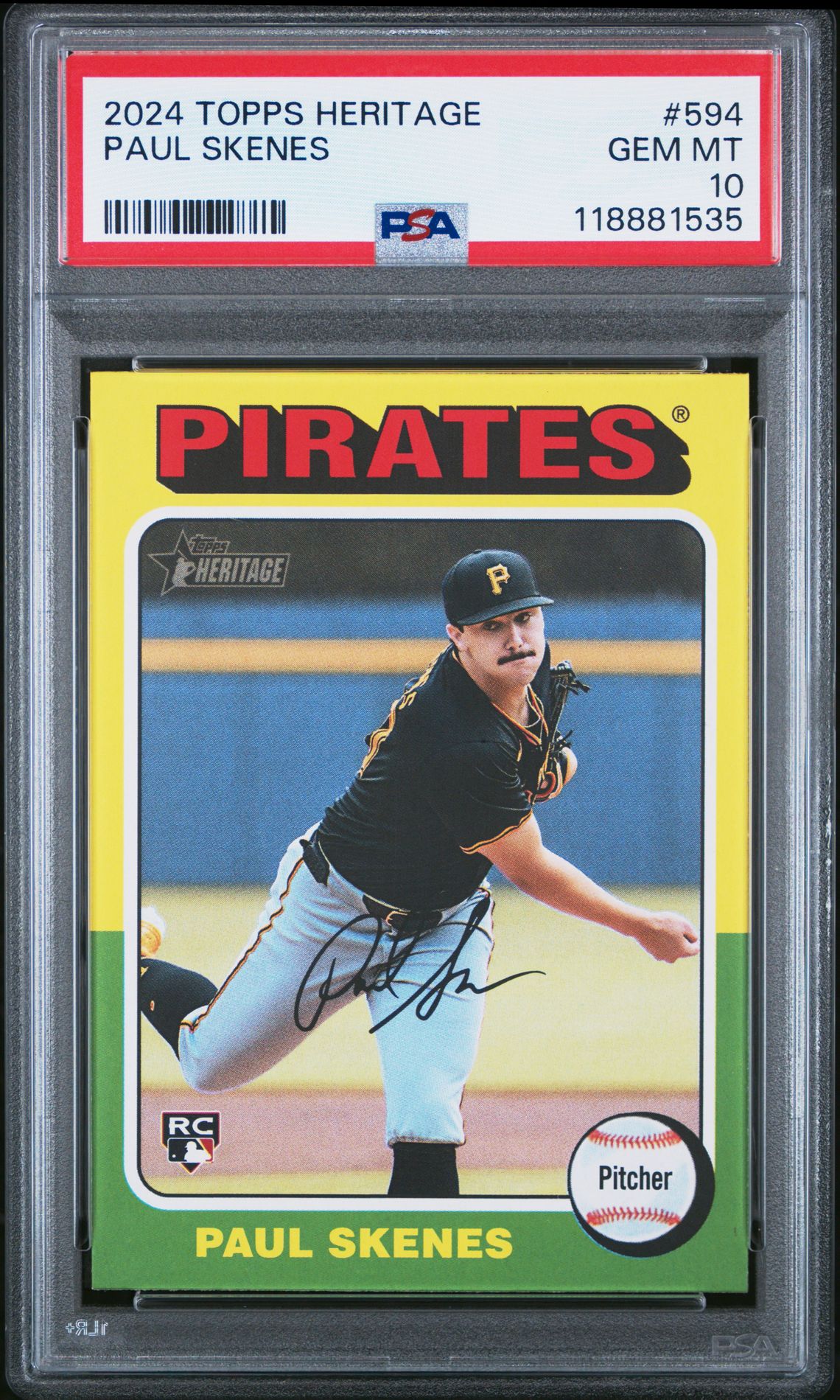 2024 Topps Heritage Paul Skenes #594 Gem Mt 10 front