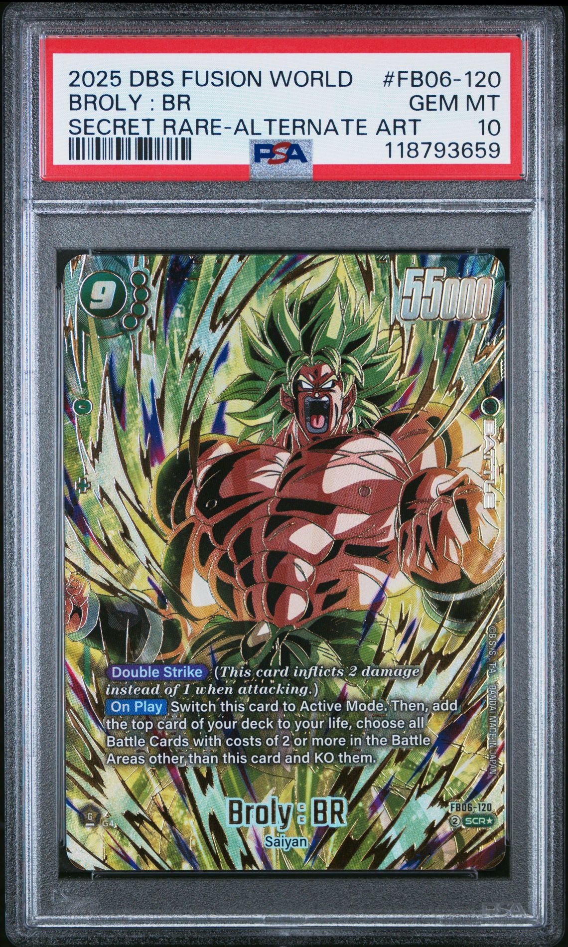 2025 Dragon Ball DRAGON BALL SUPER CARD GAME FUSION WORLD RIVALS CLASH SECRET RARE-ALTERNATE ART #FB06-120 Broly : Br front