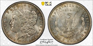 1900-O/CC $1 VAM 8A, Overmintmark MS62