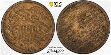 1864 2C Large Motto F12BN