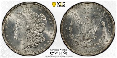 1878 7/8TF $1 VAM 33, Doubled Legs MS62