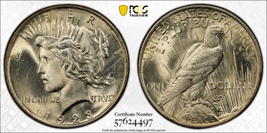 1923 $1 VAM 1-O, Bar Wing MS64