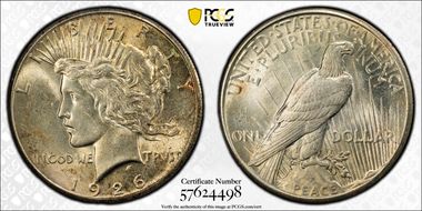 1926 $1 VAM 2 Doubled Reverse MS61