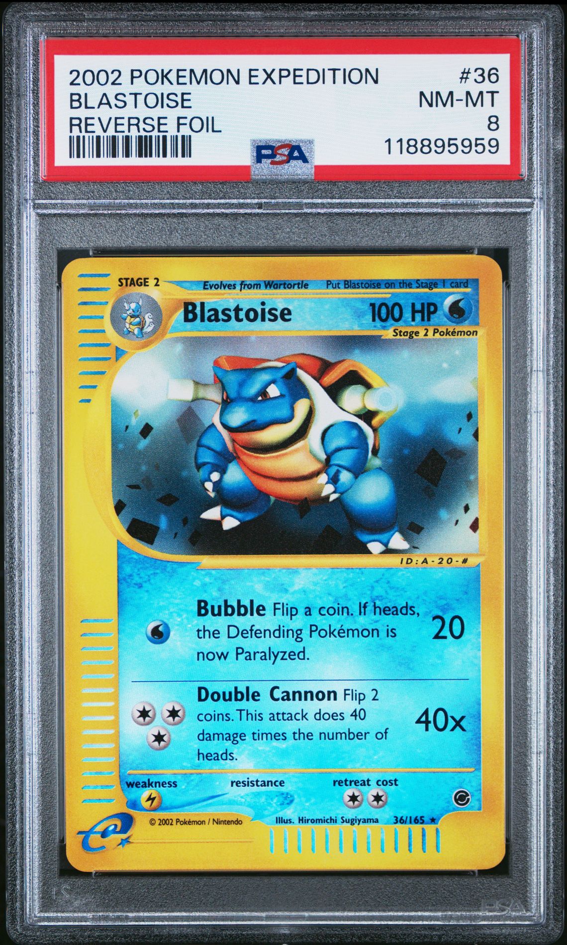 2002 Pokemon POKEMON EXPEDITION REVERSE FOIL #36 Blastoise front