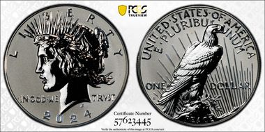 2024-S $1 Peace Dollar Rev PR Two-Coin Reverse Proof Set PR69