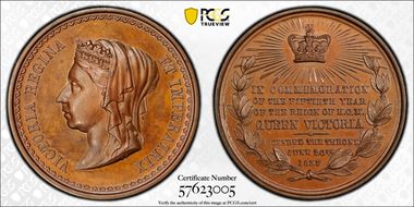 "1837"(1887) Medal Queen Victoria Bronzed  Golden Jubilee SP65