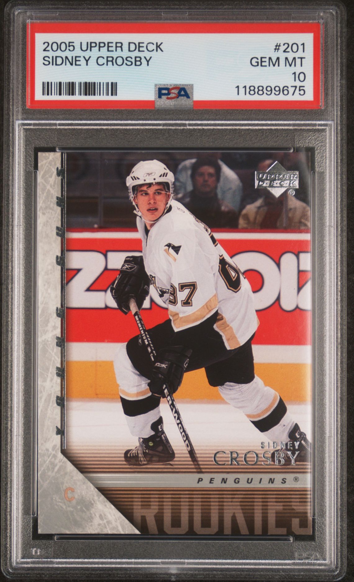 2005 Upper Deck Sidney Crosby #201 Gem Mt 10 front