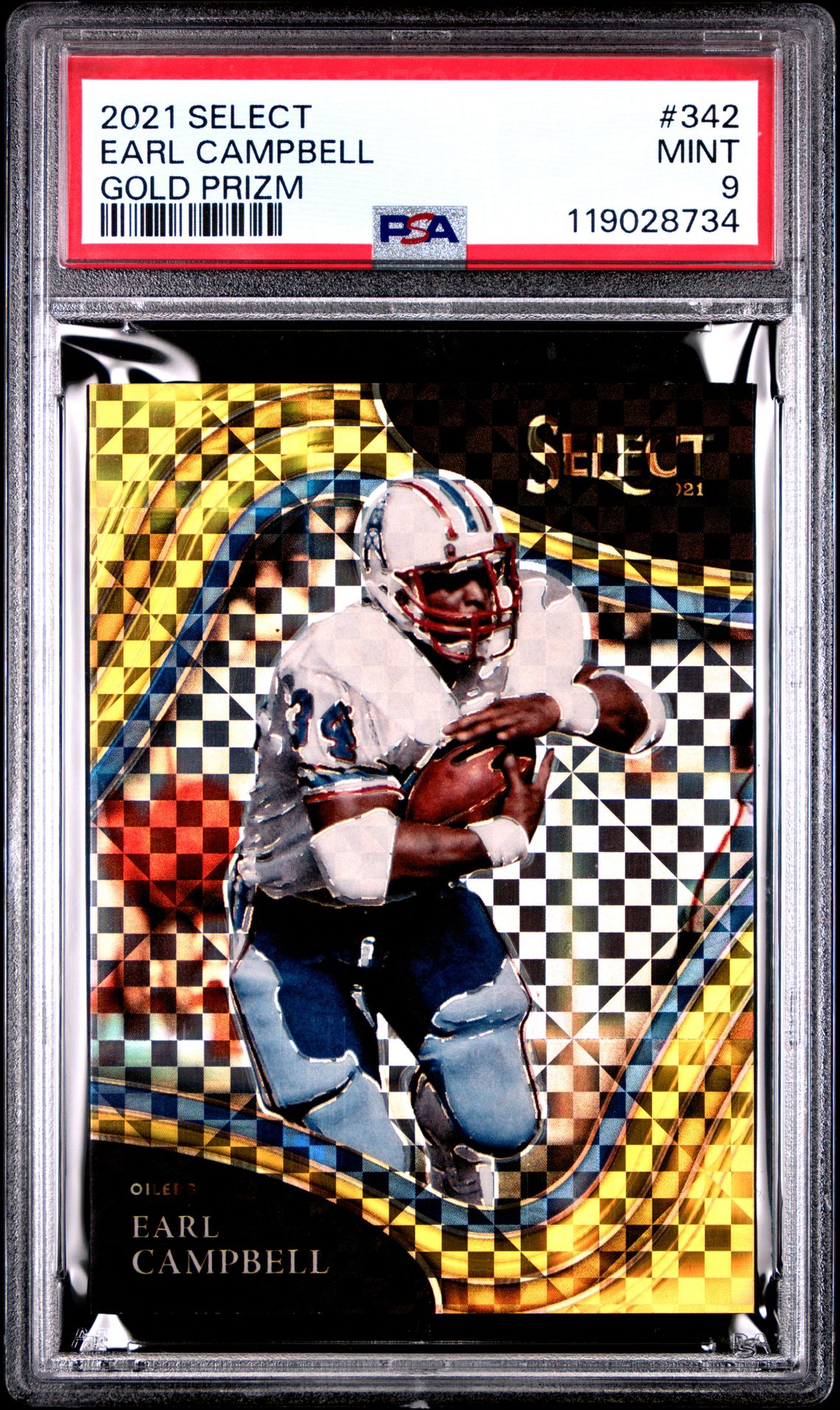 2021 Panini PANINI SELECT Gold Prizm Earl Campbell front