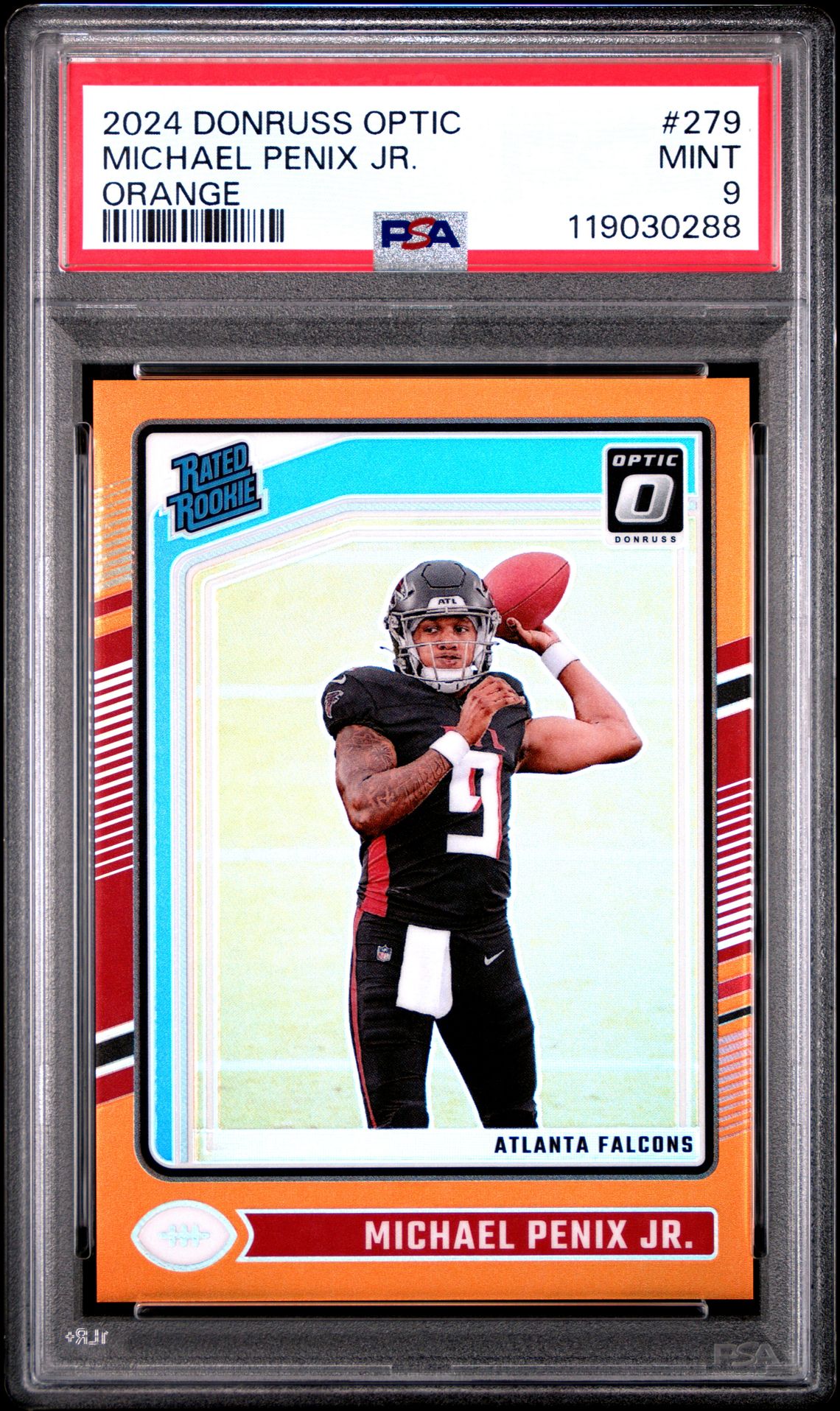 2024 Panini Donruss Optic Michael Penix Jr. #279 (Orange) Mint 9 front