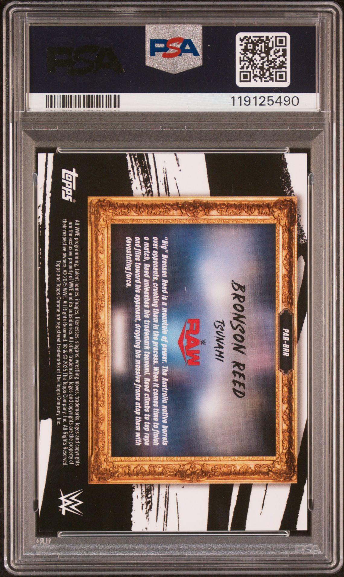 2025 Topps Chrome Wwe Paradigm Bronson Reed #Brr (Paradigm-Black Geometric) Mint 9 back
