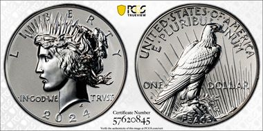 2024-S $1 Peace Dollar Rev PR Two-Coin Reverse Proof Set PR70