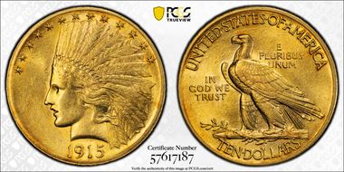 1915 $10 AU58