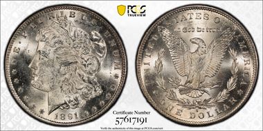 1891-S $1 MS62