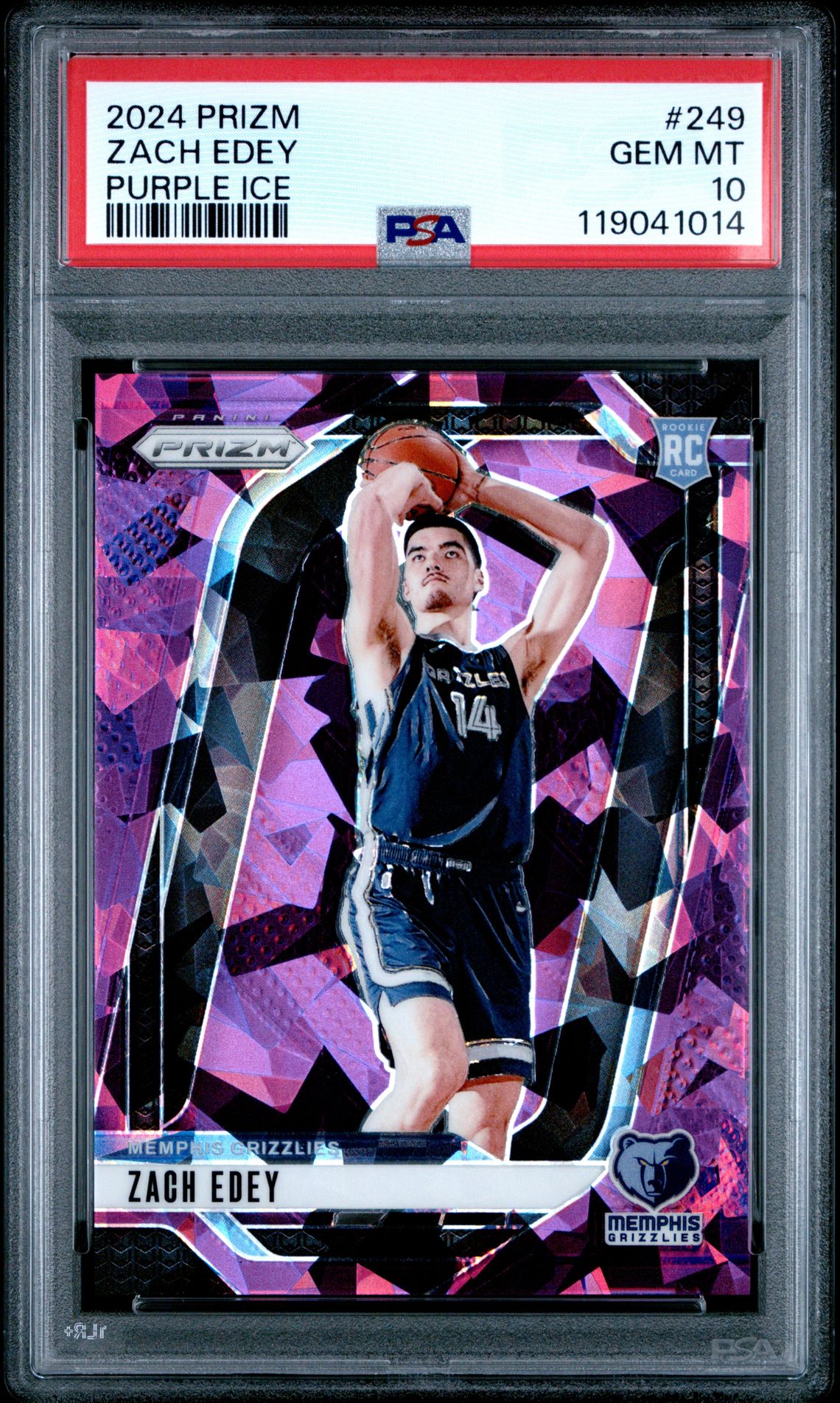2024 Panini PANINI PRIZM PURPLE ICE #249 Zach Edey front