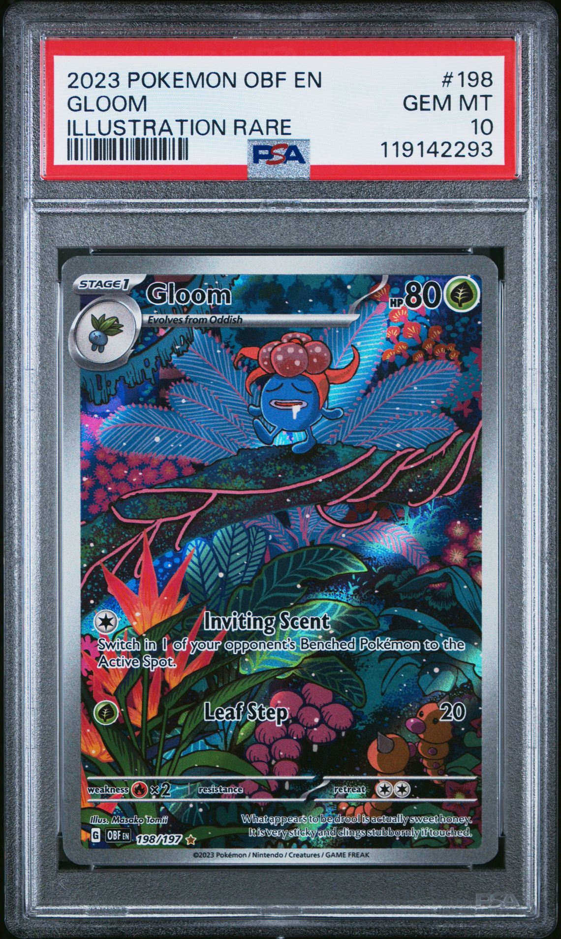 2023 Pokemon Obf En-Obsidian Flames Gloom #198 (Illustration Rare) Gem Mt 10 front