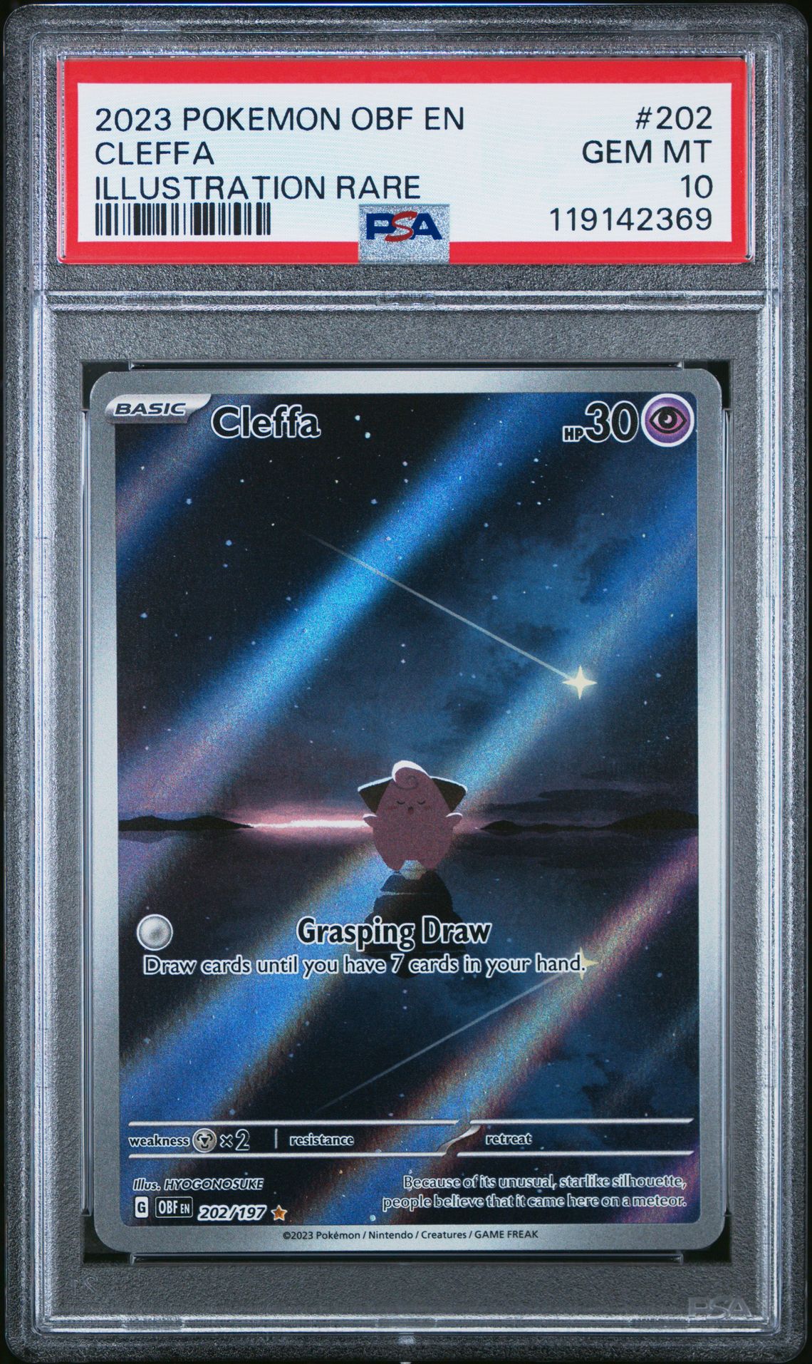 2023 Pokemon Obf En-Obsidian Flames Cleffa #202 (Illustration Rare) Gem Mt 10 front