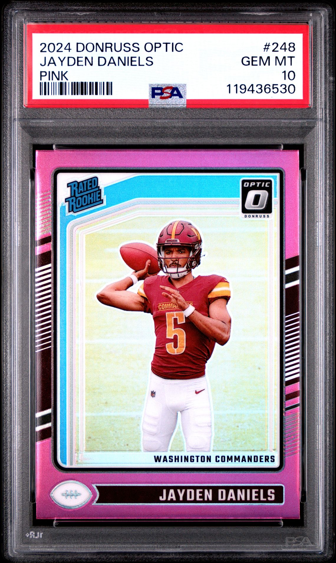 2024 Panini PANINI DONRUSS OPTIC Pink #248 Jayden Daniels front