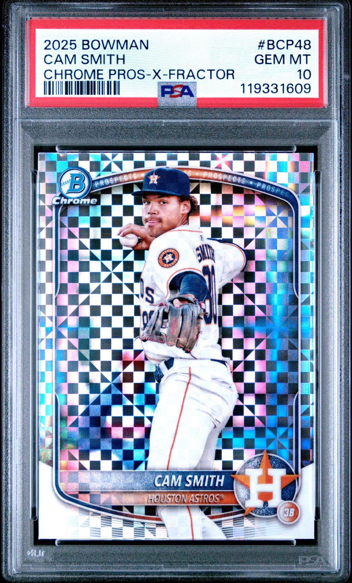 2025 Bowman Chrome BOWMAN CHROME PROSPECTS X-FRACTOR #BCP48 Cam Smith front